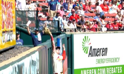 Nathan Church robs home run vs. Mariners