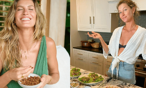 A modelo Gisele Bündchen deixou de ser vegana por questões de saúde