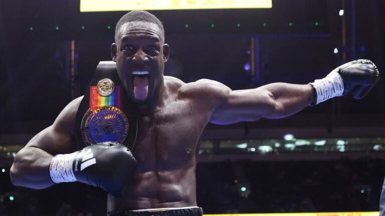 Richard Riakporhe celebrates his victory