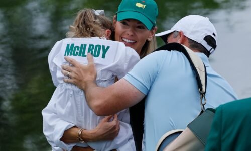 Rory McIlroy and wife Erica Stoll at 2026 Masters Tournament