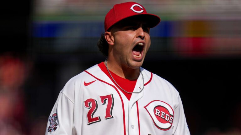 Cincinnati Reds first baseman Sal Stewart (27) celebrates