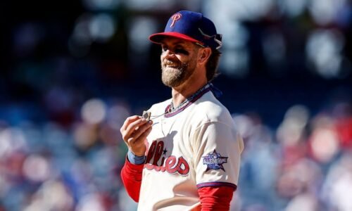 Bryce Harper is eight seasons into a 13-year, $330 million contract with the Phillies.