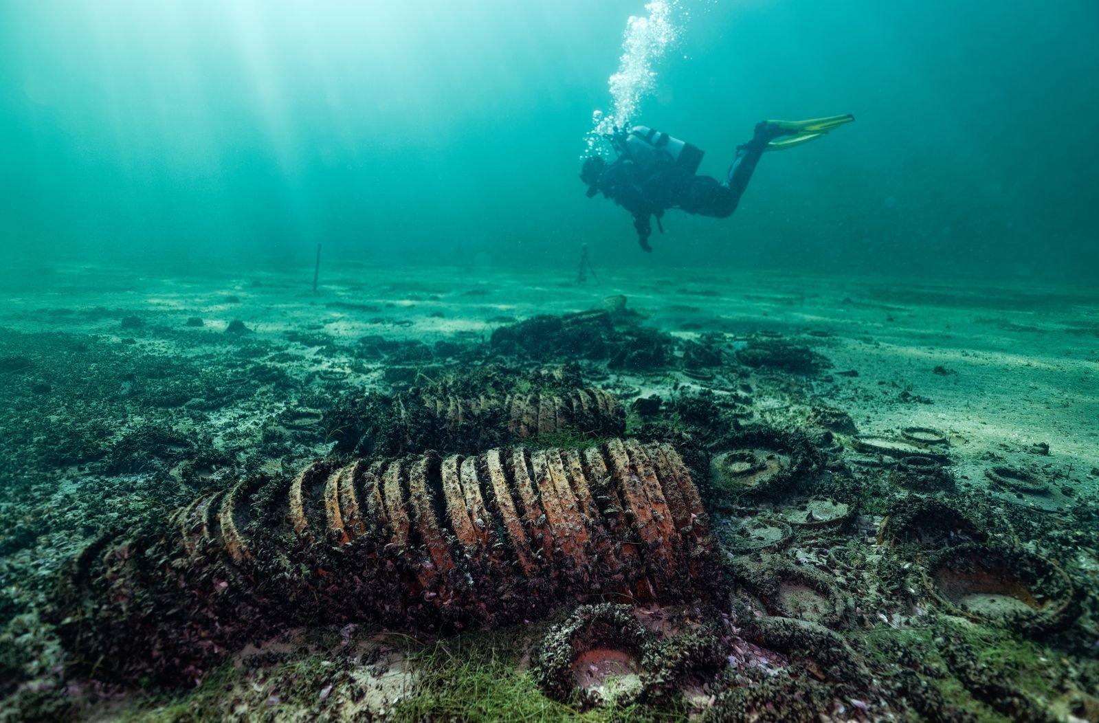 See the 2,000-Year-Old Ancient Roman Cargo From an Accidental Shipwreck Discovered at the Bottom of a Lake in Switzerland