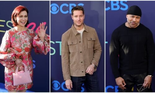 Carrie Preston, Justin Hartley, and LL Cool J at CBS Fest
