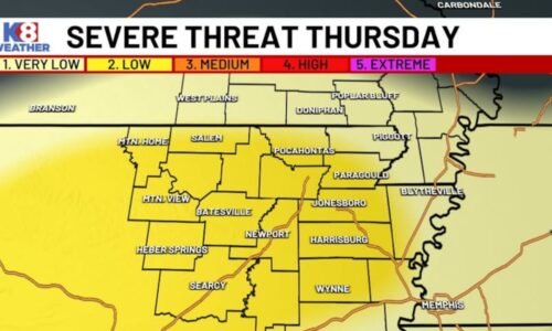 Severe storms possible Thursday afternoon