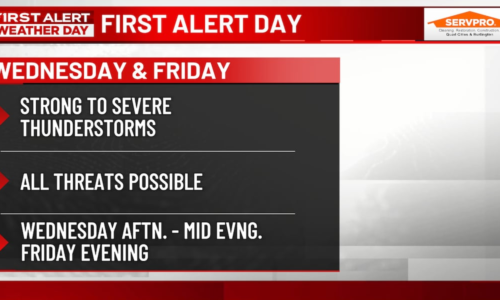 Severe storms possible tonight with large hail.