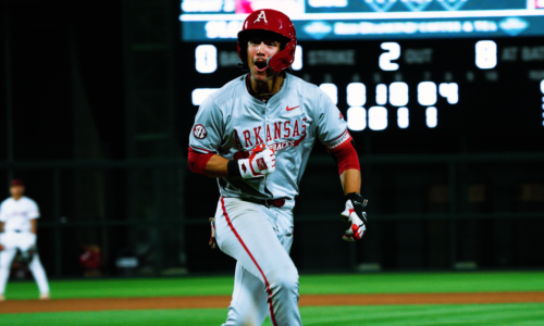 Six-Run Eighth Inning Powers #22 Arkansas past #8 Alabama in Series Opener