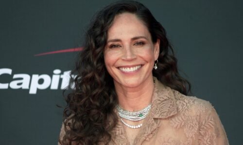 Jul 12, 2023; Los Angeles, CA, USA; Former WNBA player Sue Bird arrives on the red carpet before the 2023 ESPYS at the Dolby Theatre. Mandatory Credit: Kirby Lee-USA TODAY Sports