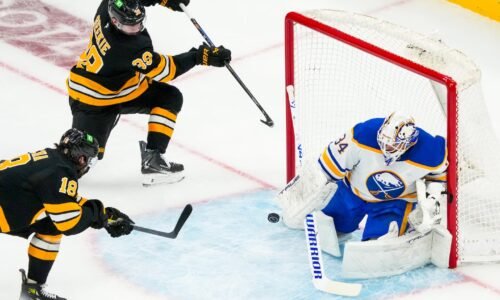 Sabres goaltender Alex Lyon received his first start of the series in Game 3.