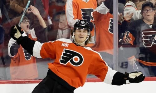 Flyers center Trevor Zegras has enjoyed a career season and is now poised to play his first career playoff games.