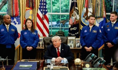Trump welcomes Artemis II astronauts to Oval Office — and fields questions on Iran, Comey and UFOs