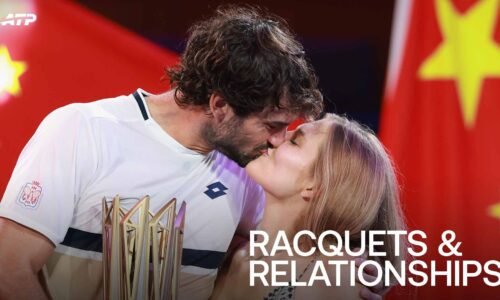 Valentin Vacherot and Emily Snyder celebrate the Monegasque's 2025 Shanghai triumph.