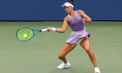 Ann Li in action ahead of WTA Jiujiang.