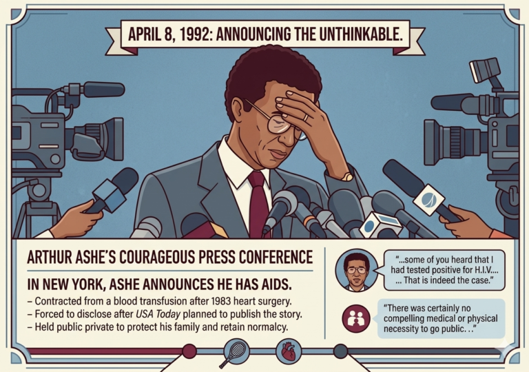 When Arthur Ashe Revealed To The Public That He Had AIDS