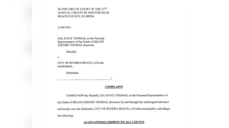 Widow files wrongful death lawsuit against Riviera Beach over canal rescue