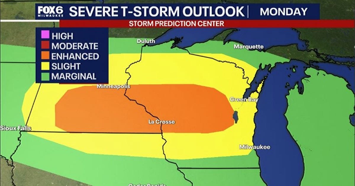 Wisconsin severe weather risk: Rounds of heavy rain, strong storms this week