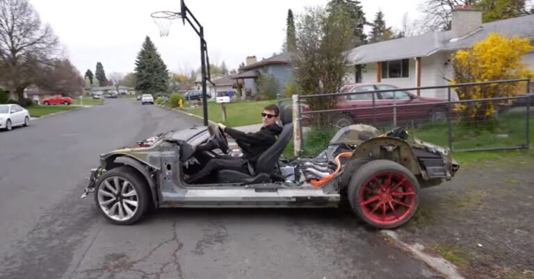 YouTuber buys stripped Tesla Model 3 'go-kart' for $2,000 — it still has 212-mile range