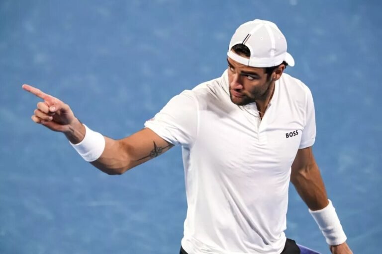 Matteo Berrettini in US Open action.