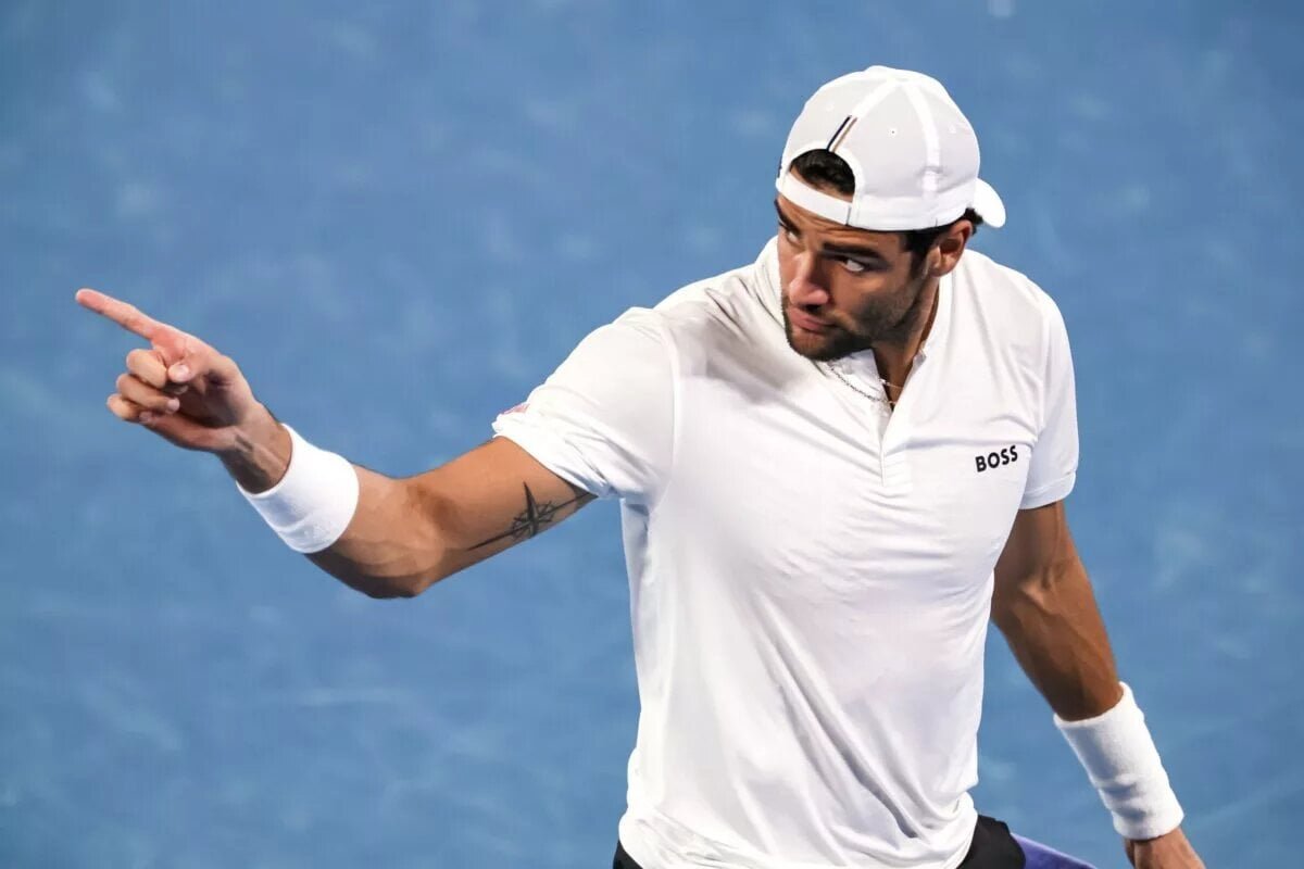Matteo Berrettini in US Open action.