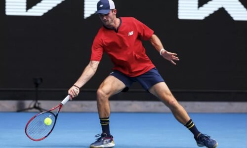 Tommy Paul in action ahead of the ATP Dallas Open.