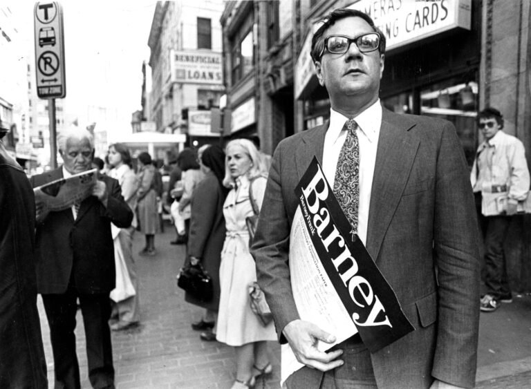 Barney Frank sought signatures to secure his place on the ballot in a Massachusetts congressional primary race in May 1980.