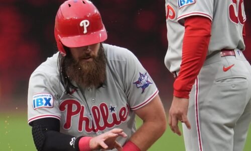 Brandon Marsh day to day after exiting game with finger injury