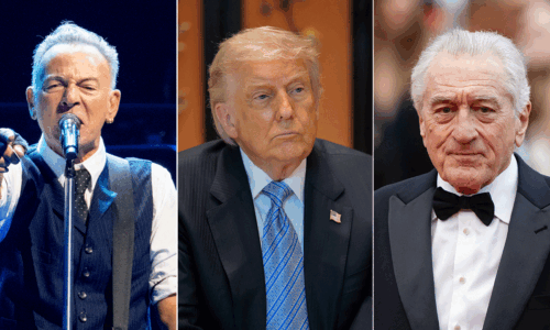 Split of Trump, Bruce Springsteen and Rober De Niro