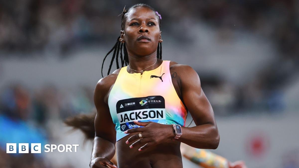 Shericka Jackson during the Diamond League meeting on 16 May.