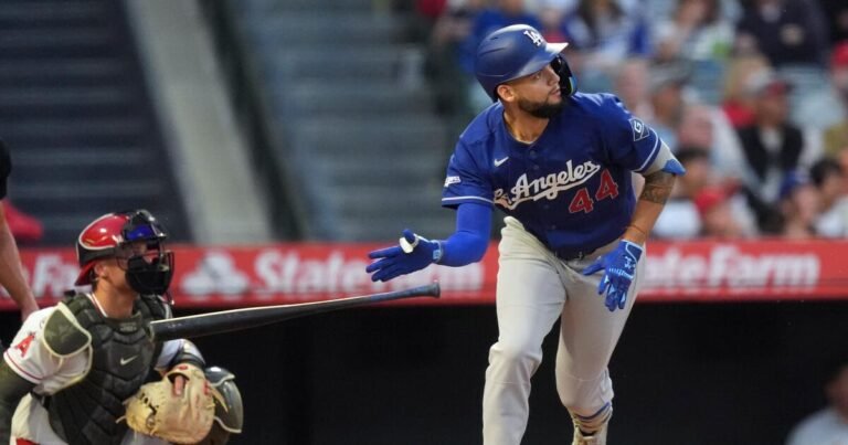 Dodgers lean on three homers and eight pitchers to beat Angels