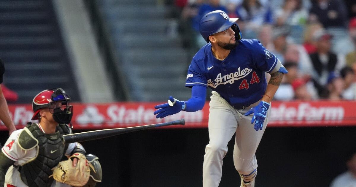Dodgers lean on three homers and eight pitchers to beat Angels
