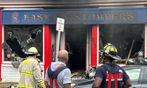 East Coast Divers fire in Brookline leaves worker, firefighter hurt – NBC Boston