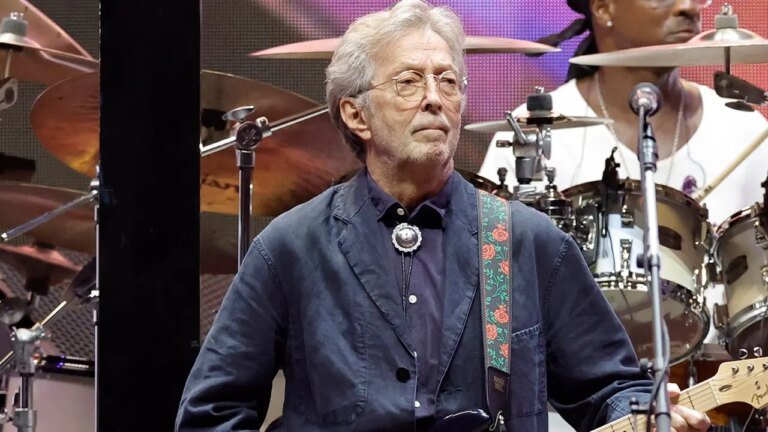 Eric Clapton hit by thrown object, leaves Madrid concert without encore