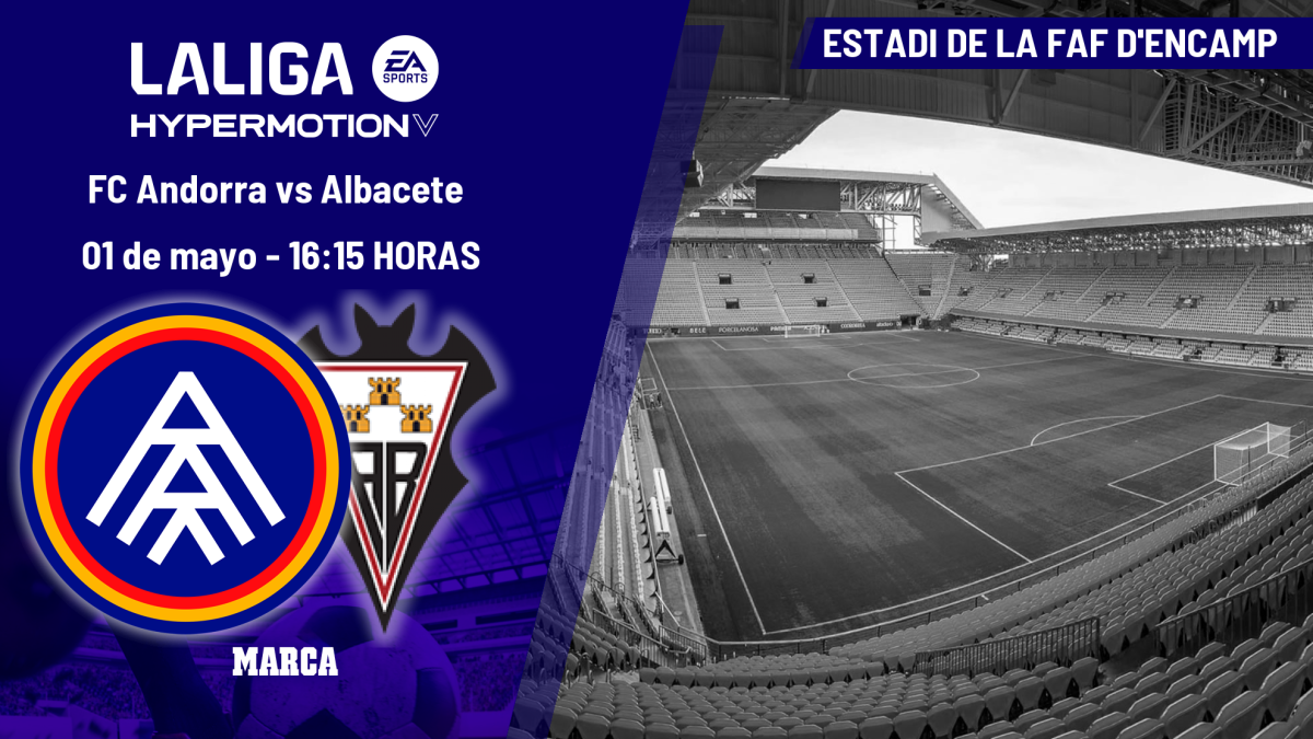 FC Andorra - Albacete: horario, dónde ver en TV y canal del partido de LaLiga Hypermotion