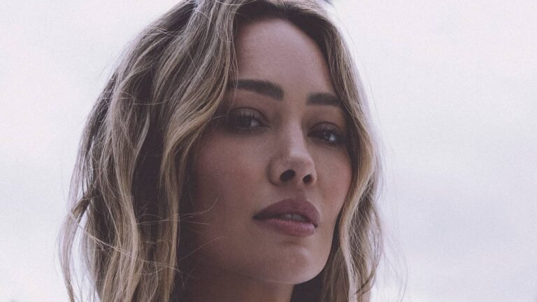 Hilary Duff was photographed by Kat Irlin in South Caicos. Swimsuit by Haight.