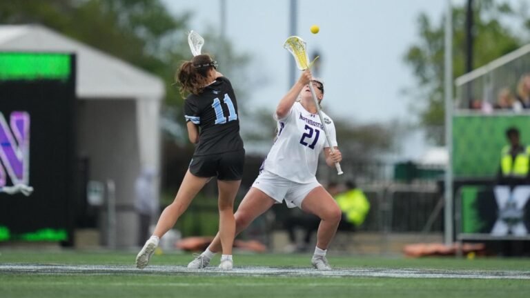 May 22, 2026, Evanston, IL: An NCAA Tournament Semifinal game between Northwestern Lacrosse and Johns Hopkins at Northwestern Medicine Field at Martin Stadium in Evanston, IL on Friday, May 22, 2026. (Photo by Ryan Kuttler/Northwestern Athletics)