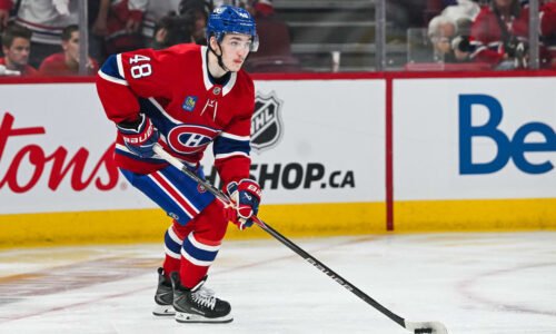 Hutson owns turnover that led to Game 3 OT loss for Canadiens