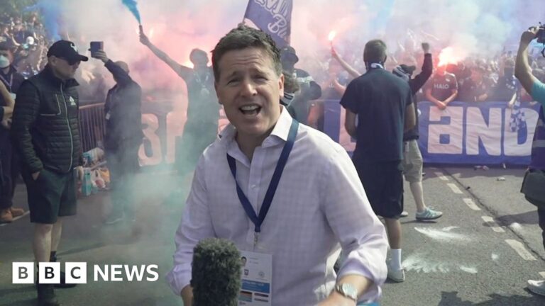 Ipswich Town players arrive for promotion game v QPR