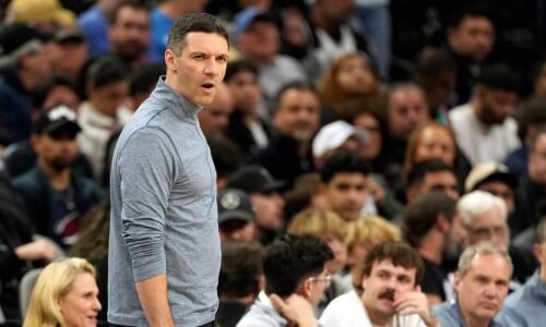 Feb 4, 2026; San Antonio, Texas, USA; Head Coach Mark Daigneault reacts during the first half against the San Antonio Spurs at Frost Bank Center. Mandatory Credit: Scott Wachter-Imagn Images