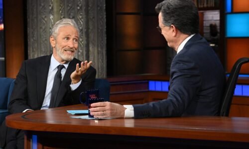 Jon Stewart slams CBS, reunites with Stephen Colbert on 'Late Show'