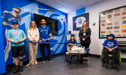 José Bautista, Blue Jays unveil hospital teen lounge upgrade