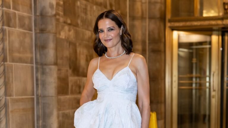 Katie Holmes Saw the Peplum Comeback and Did It Her Way