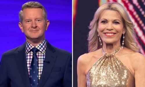 (left) Ken Jennings hosting