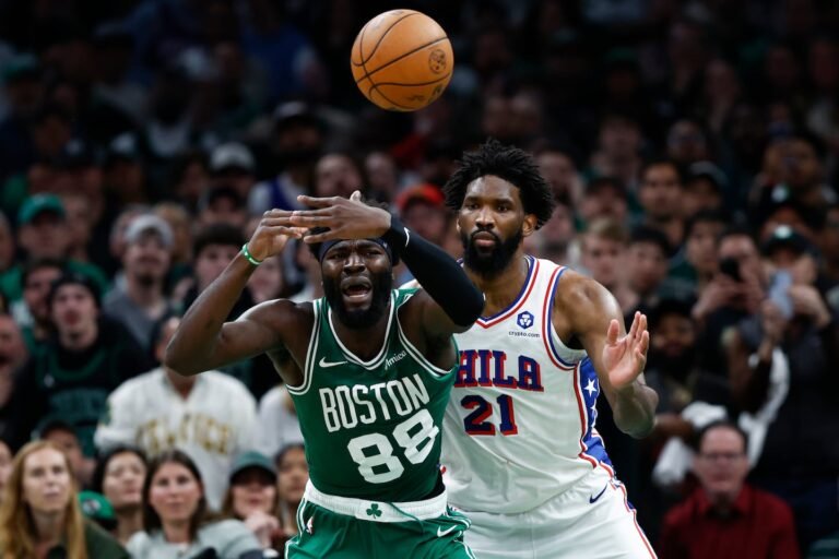 Neemias Queta averaged 9.3 points and 8.6 rebounds in the Celtics' playoff series loss to Joel Embiid's 76ers, but also 4.1 fouls in 21.7 minutes.