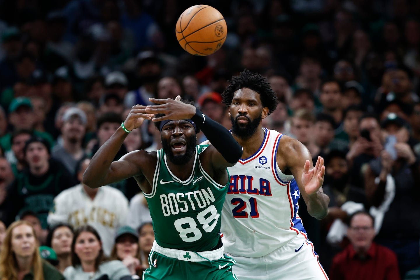 Neemias Queta averaged 9.3 points and 8.6 rebounds in the Celtics' playoff series loss to Joel Embiid's 76ers, but also 4.1 fouls in 21.7 minutes.