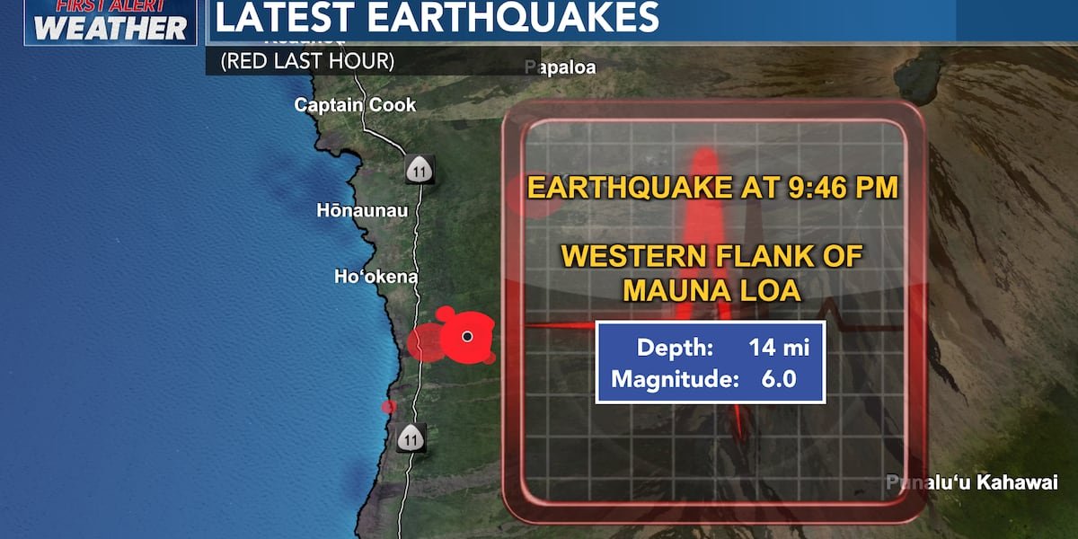 Magnitude 6.0 earthquake on Hawaii island shakes the state; no tsunami generated