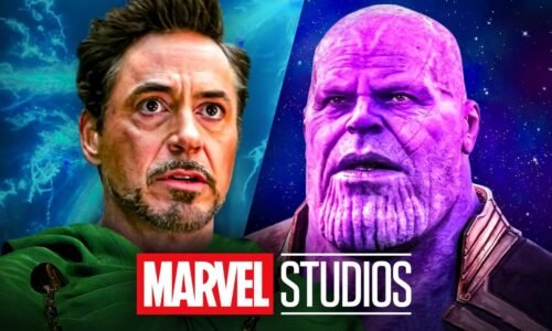 Robert Downey Jr's Doctor Doom concept photo, Thanos, Marvel Studios logo