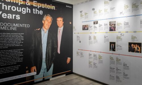 NYC exhibit displays millions of Epstein files to spotlight US corruption | Donald Trump