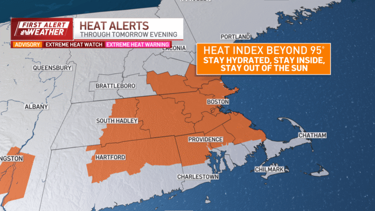 New high temp record for Boston Tuesday; severe storms hit MA, CT – NBC Boston