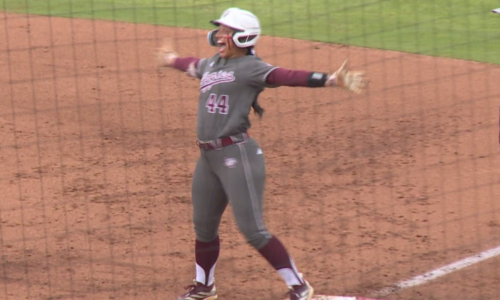 No. 12 Texas A&M softball rallies past No. 1 Oklahoma in resumed game one
