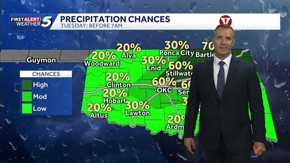 Rain moves out, cold front comes in Tuesday
